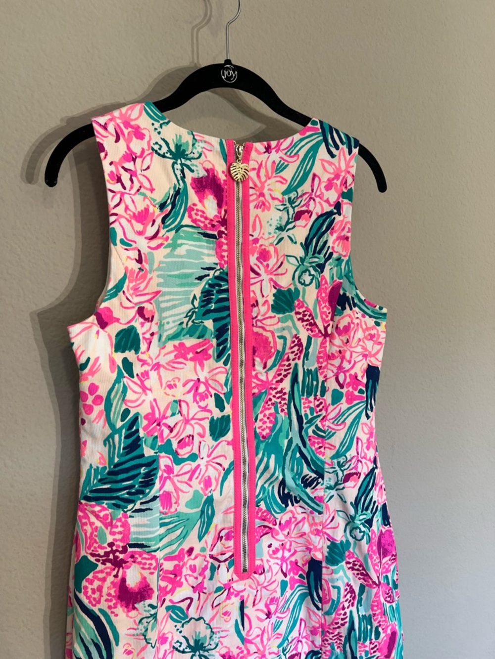 Lilly Pulitzer Mila Stretch Shift dress Via Flora pink green tropical floral 6 - Picture 9 of 12